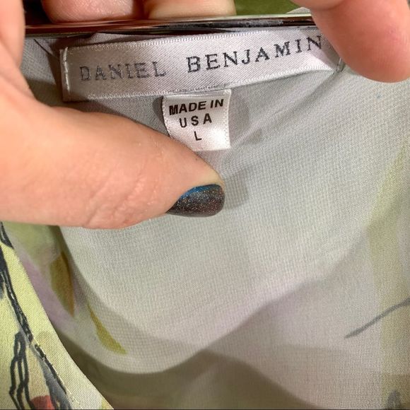 Daniel Benjamin Sheer Silky Floral Top Size L - Picture 6 of 6